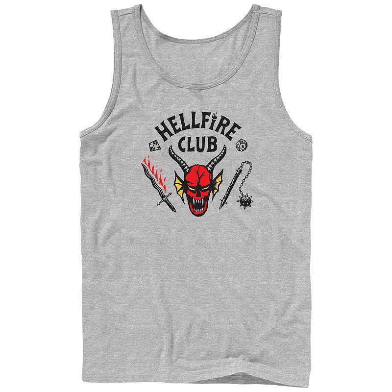 Mens Netflix Stranger Things Hellfire Club Logo Graphic Tank Top Grey Product Image