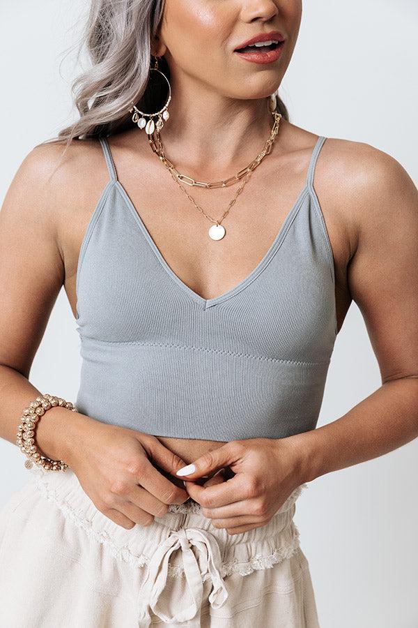 Cute Calling Long Line Bralette In Grey Product Image