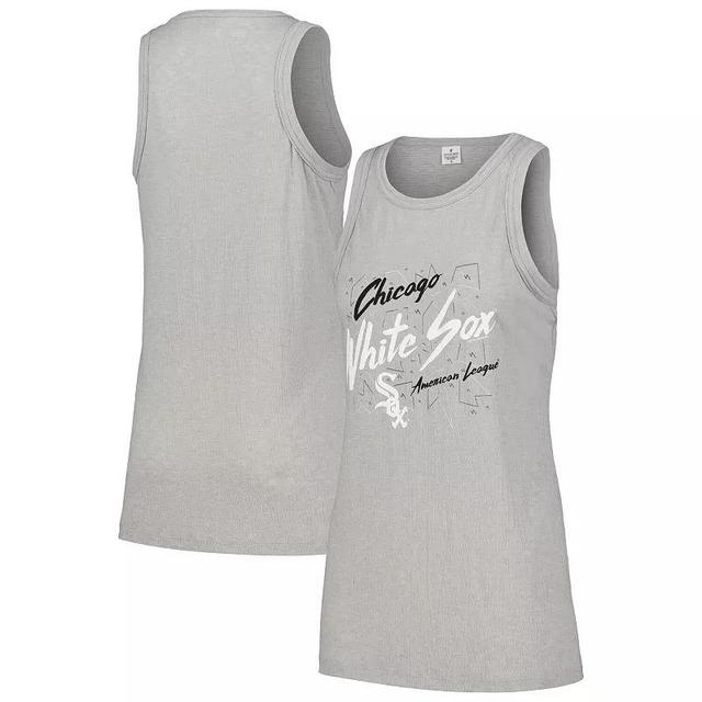 Womens Soft as a Grape Gray Chicago White Sox Gauze High Neck Tank Top Product Image