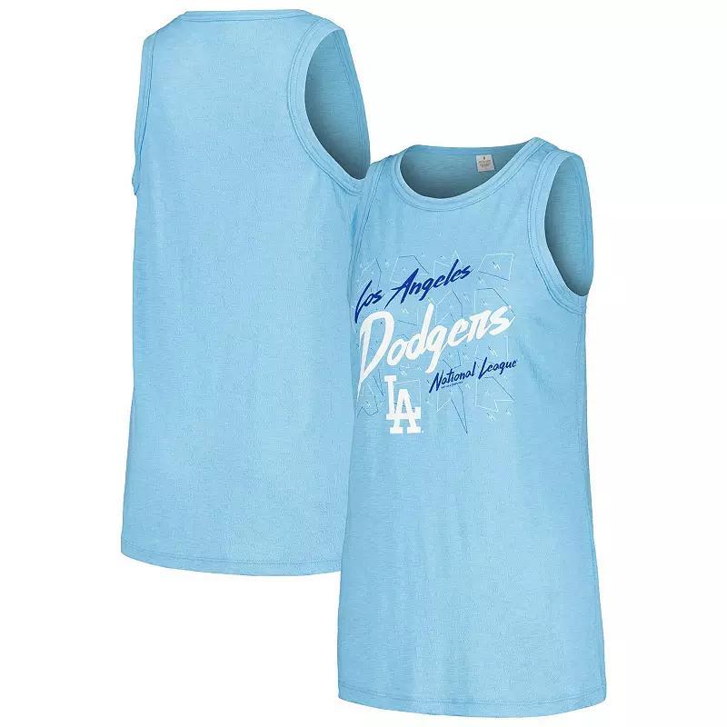 Womens Soft as a Grape Royal Los Angeles Dodgers Gauze High Neck Tank Top Product Image