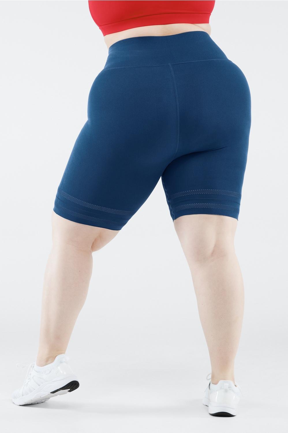 Fabletics High-Waisted SculptKnit Perforated Short Womens blue plus Size 3X Product Image