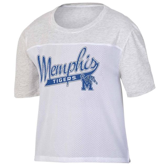 NCAA Memphis Tigers Womens White Mesh Yoke T-Shirt Product Image