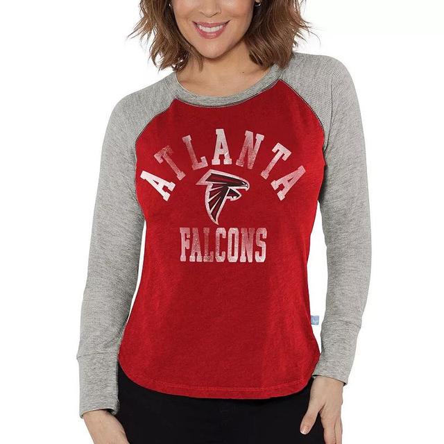 Womens G-III 4Her by Carl Banks Royal/Heather Gray Los Angeles Rams Waffle Knit Raglan Long Sleeve T-Shirt Product Image