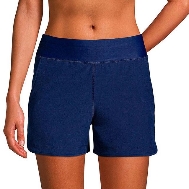 Womens Lands End 3 Quick Dry Swim Shorts With Panty Deep Blue Product Image