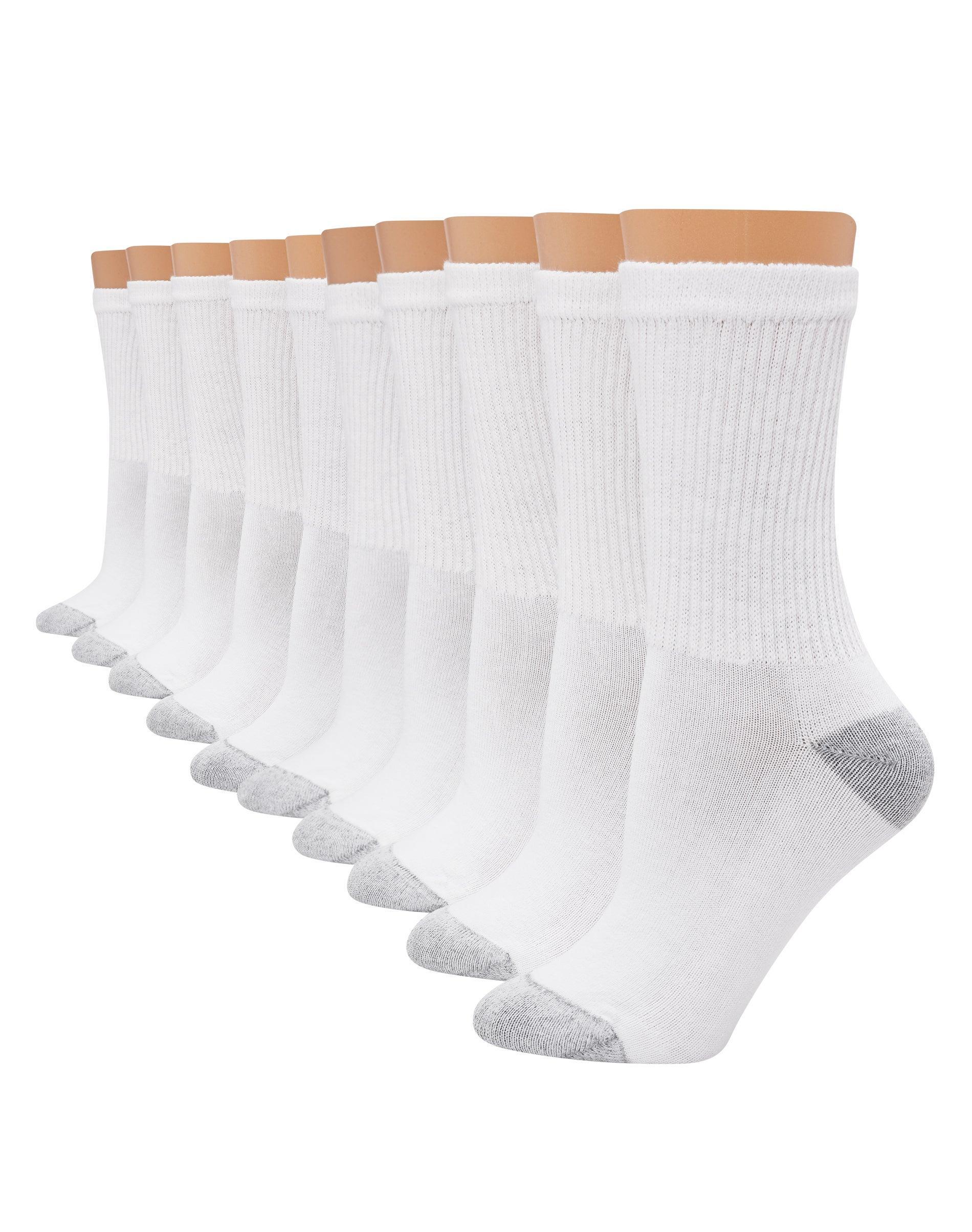 Hanes Womens Extended Size Cushioned 10pk Crew Socks 8-12 Product Image