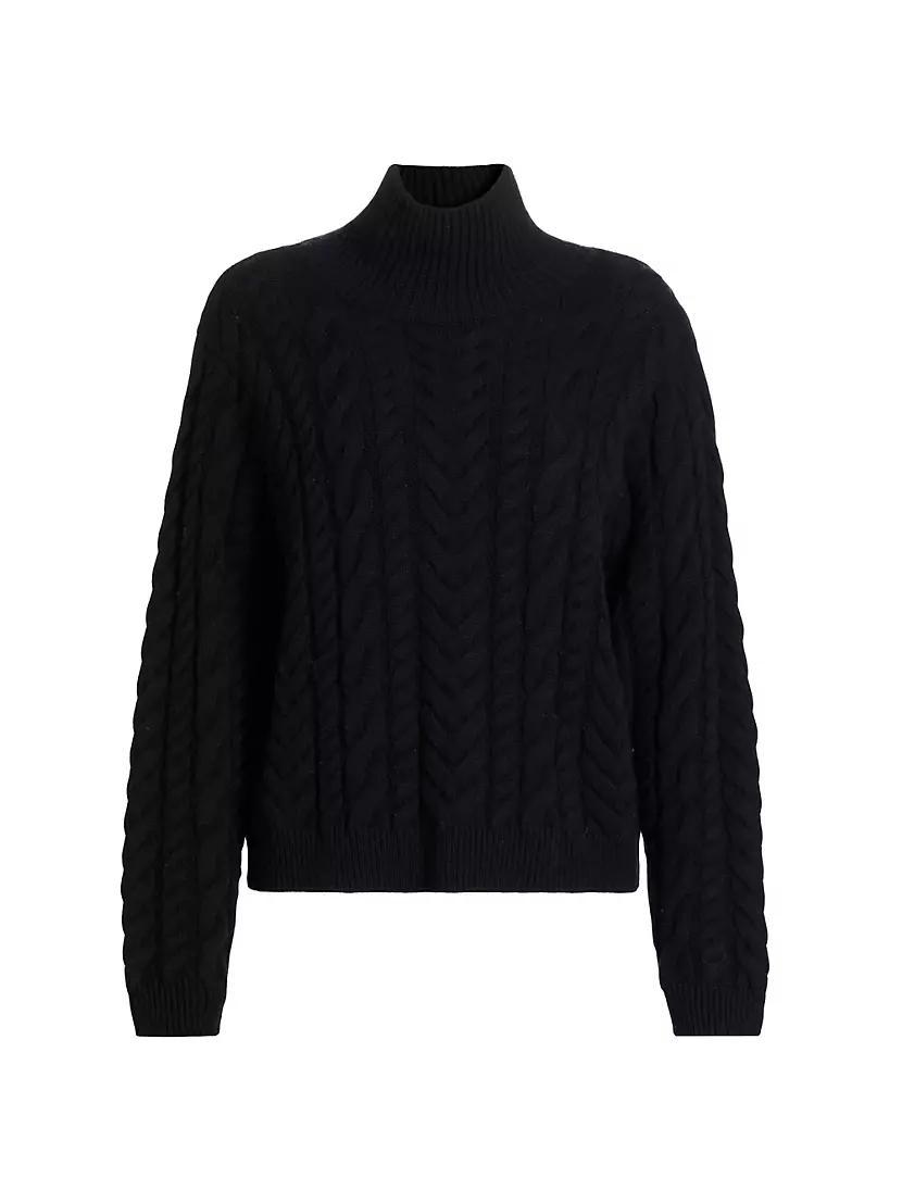 Cable-Knit Turtleneck Sweater Product Image