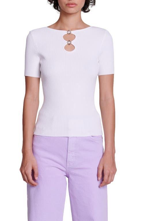 Womens Cutaway Knit Top With Jewellery Product Image