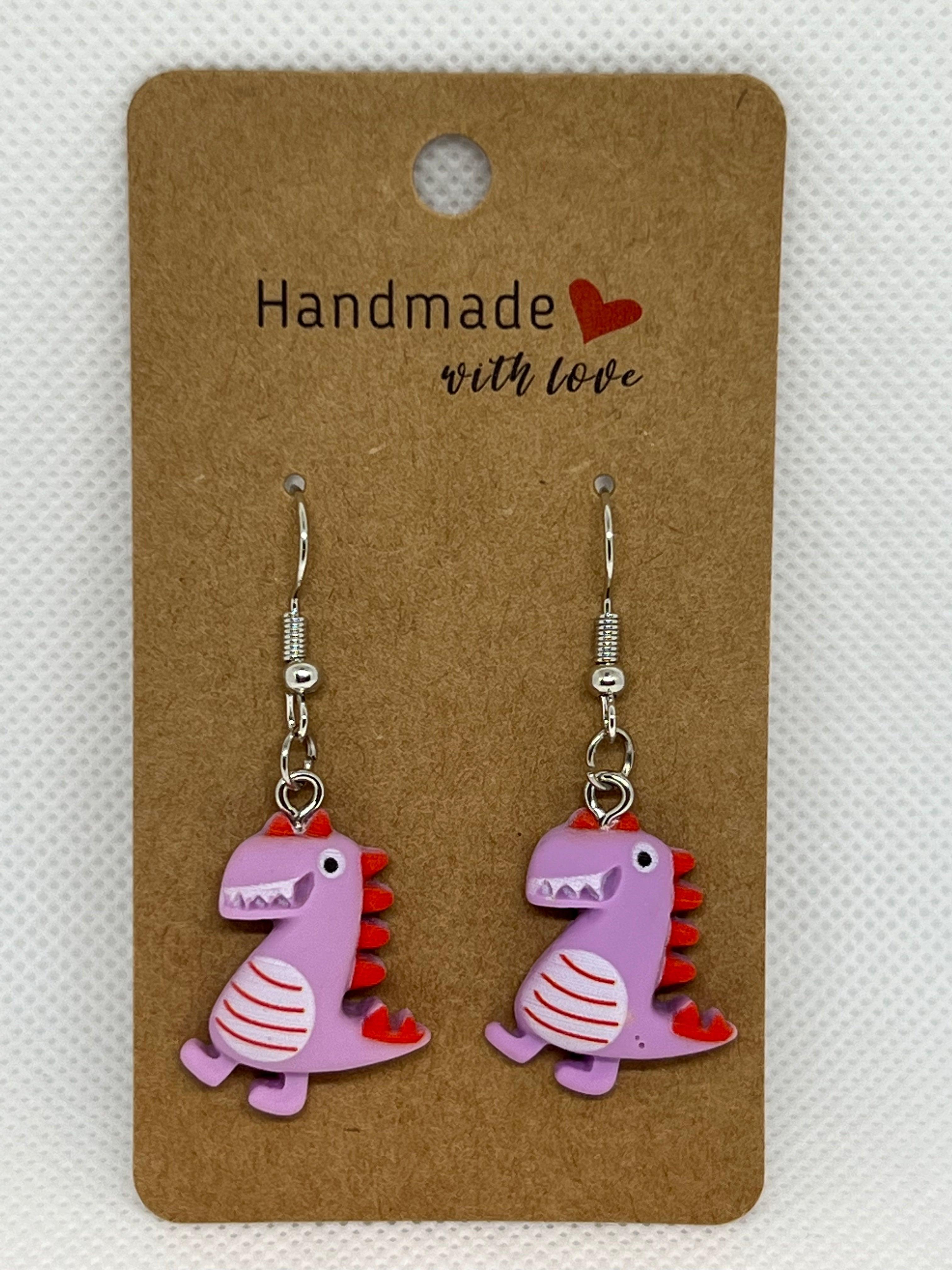 Stainless Steel Dinosaur Earrings Female Product Image