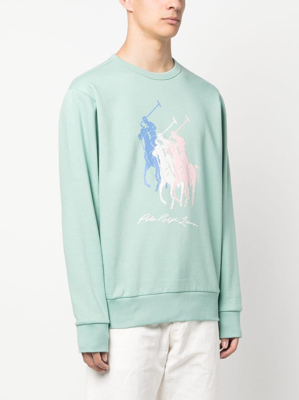 Logo-print Cotton Sweatshirt In Green Product Image