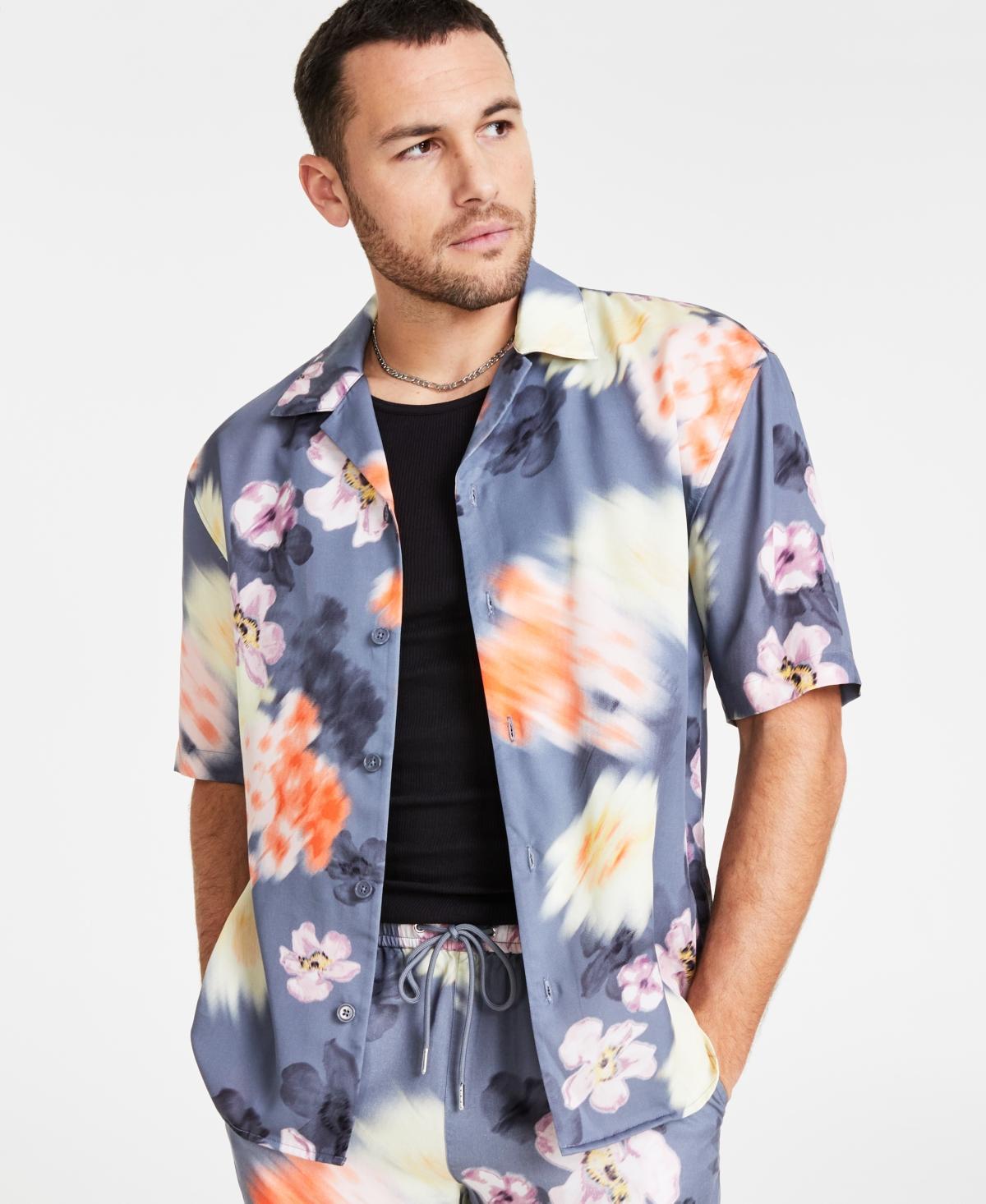 I.n.c. International Concepts Mens Jackson Regular-Fit Floral-Print Button-Down Camp Shirt, Created for Macys Product Image