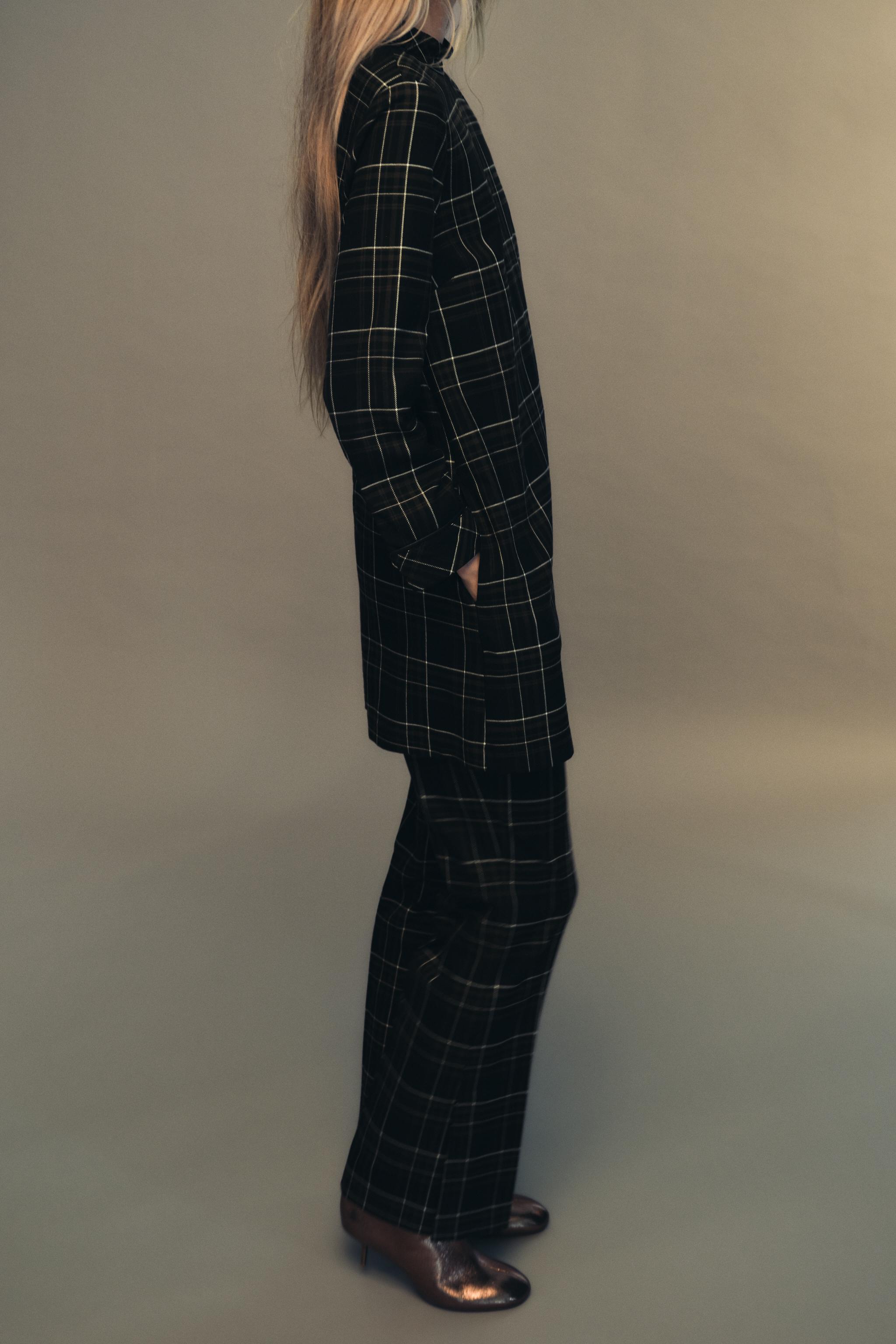 STRAIGHT FIT PLAID PANTS Product Image