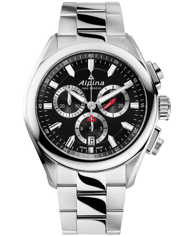 Alpina Mens Swiss Chronograph Alpiner Stainless Steel Bracelet Watch 42mm - Silver-tone Product Image