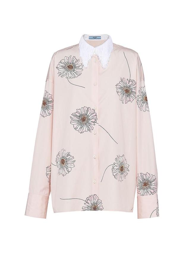 Womens Printed Poplin Shirt Product Image