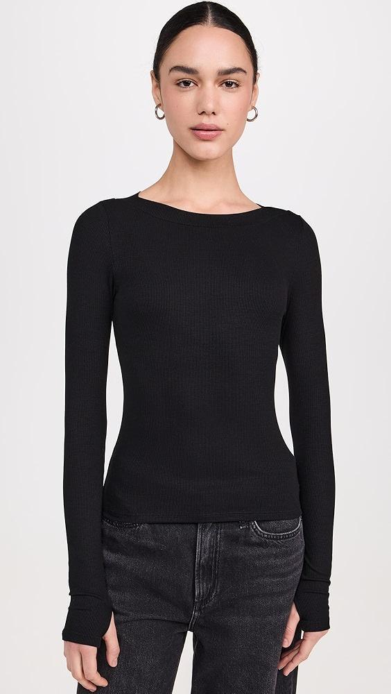 LNA Bellina Ribbed Long Sleeve Top | Shopbop Product Image