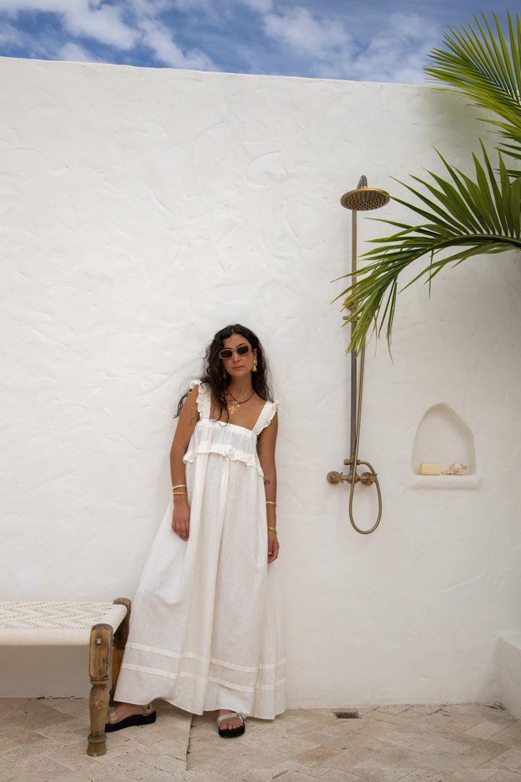 Curate & Create Smock Maxi Dress White Product Image