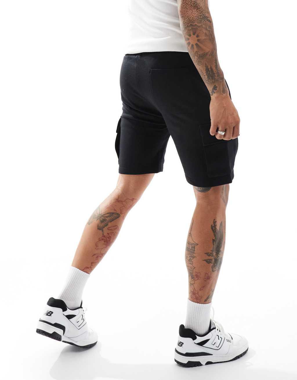 French Connection jersey shorts in black Product Image