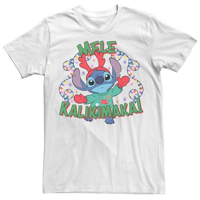 Disneys Lilo & Stitch Mens Mele Kalikimaka Stitch Tee White Product Image