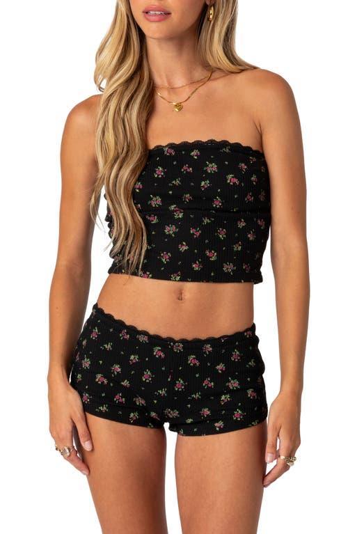 EDIKTED Aislinn Floral Waffle Knit Tube Top Product Image