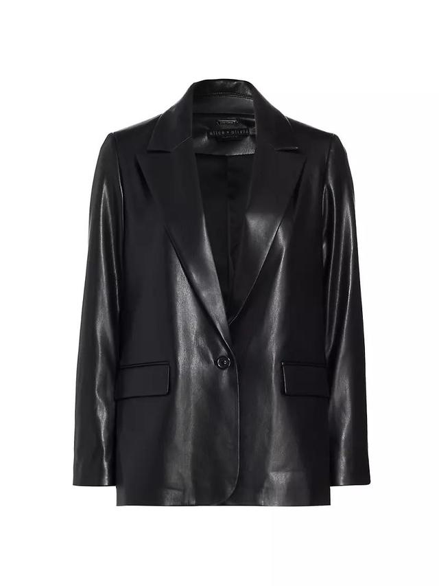 Denny Vegan Leather Blazer Product Image