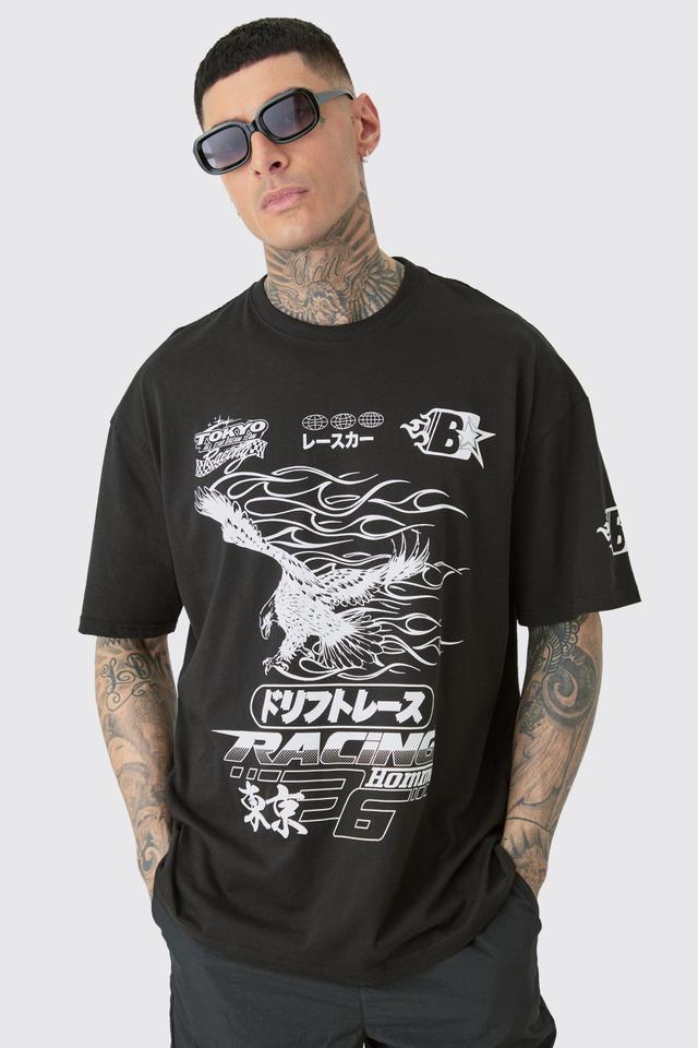 Tall Mono Eagle Moto T-shirt | boohooMAN USA Product Image