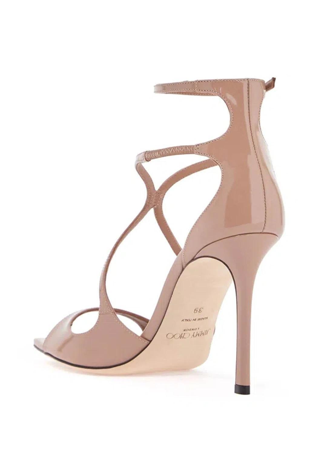 JIMMY CHOO Patent Leather Azia 95 Sandals In Neutro Product Image