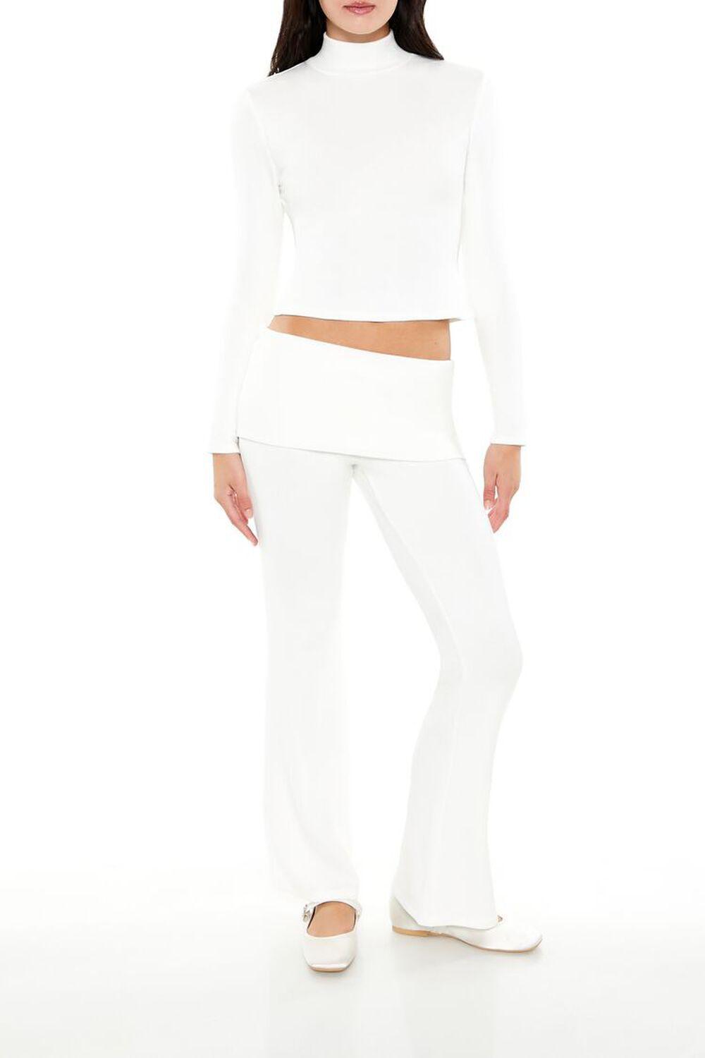 Mid-Rise Foldover Flare Pants | Forever 21 product image