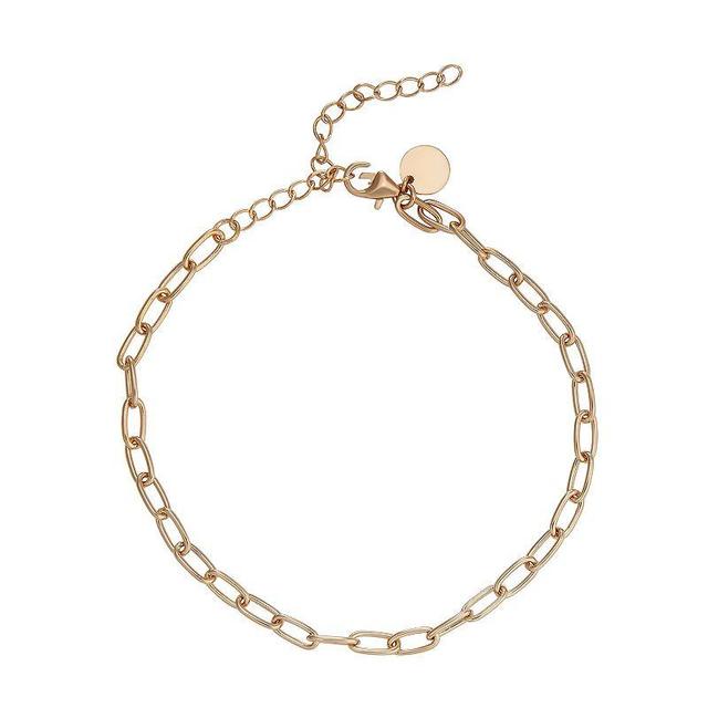 14K Gold over Sterling Silver Link Disc Charm Bracelet, Womens Product Image