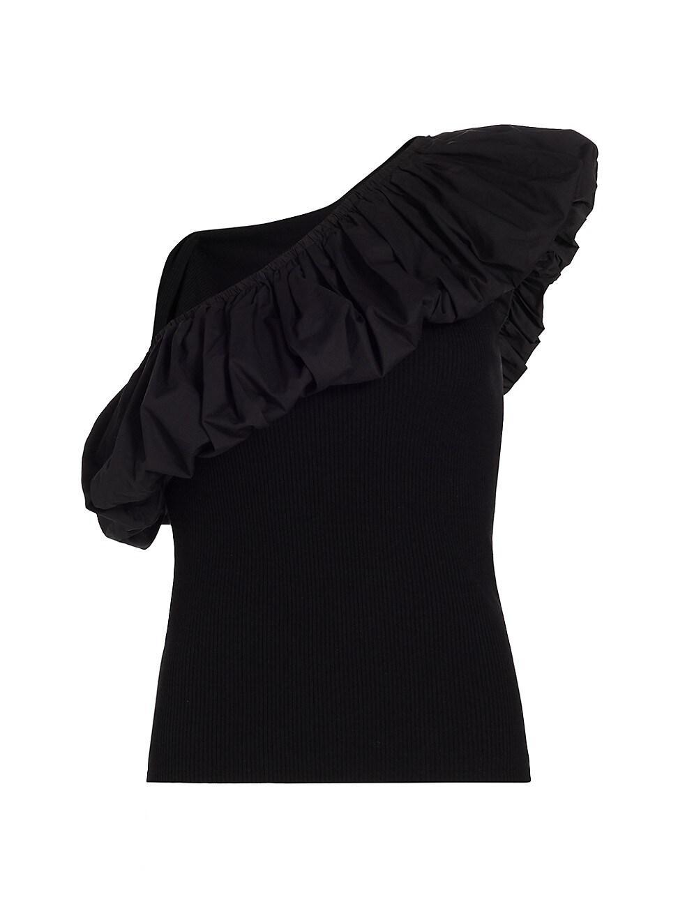 Womens Lucy Ruffled One-Shoulder Top Product Image