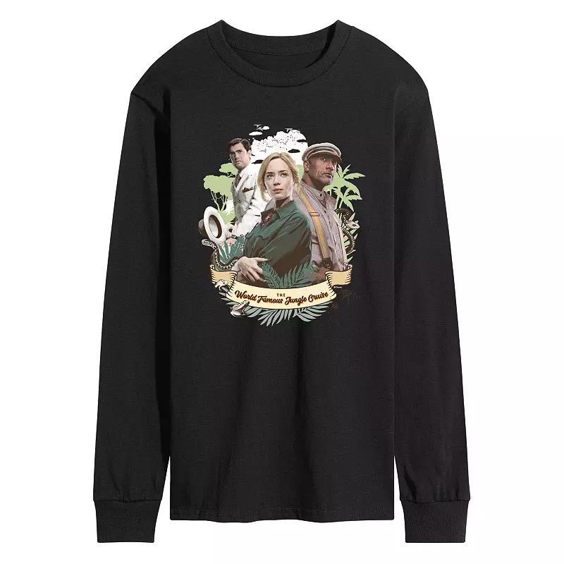 Disneys Jungle Cruise Mens Poster Long Sleeve Graphic Tee Med Blue Product Image