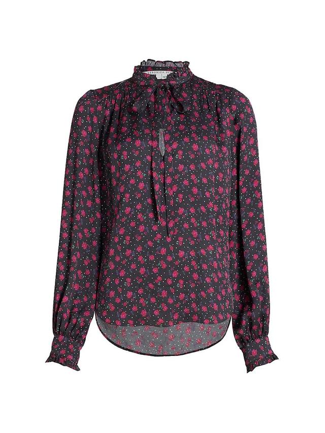 Womens Louma Rose Tie-Neck Blouse Product Image