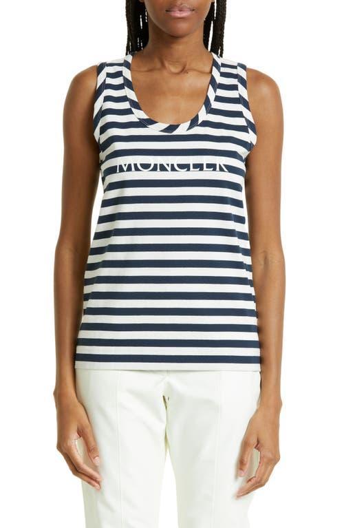 Moncler Stripe Logo Cotton Rib Tank Top Product Image