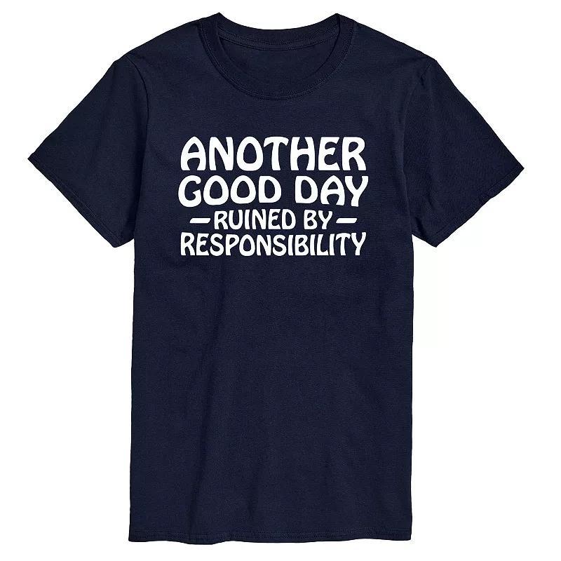 Big & Tall Another Good Day Ruined Responsibility Graphic Tee, Mens Blue Product Image