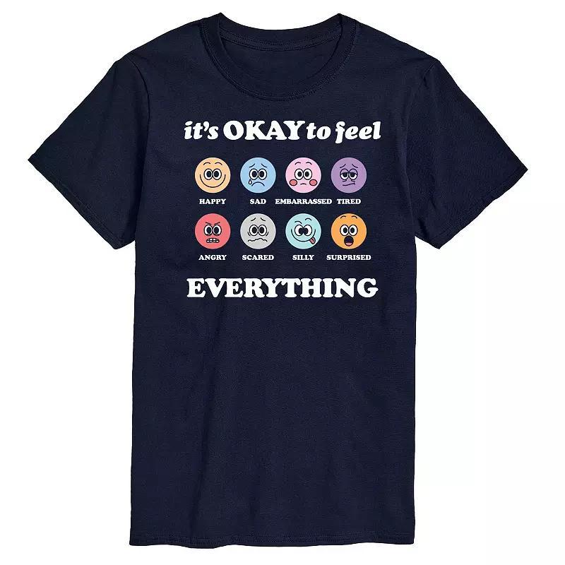 Mens Its Okay to Feel Everything Graphic Tee Blue Product Image