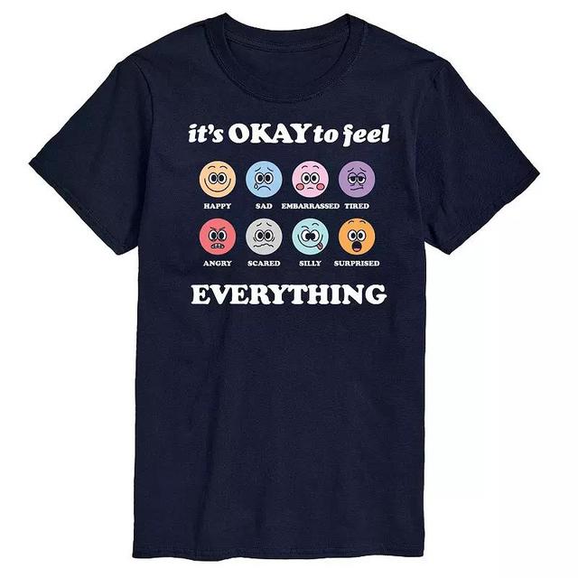 Mens Its Okay to Feel Everything Graphic Tee Blue Product Image