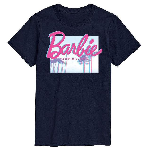 Big & Tall Barbie Dream Summer Pool Sunny Days Graphic Tee, Mens Blue Product Image