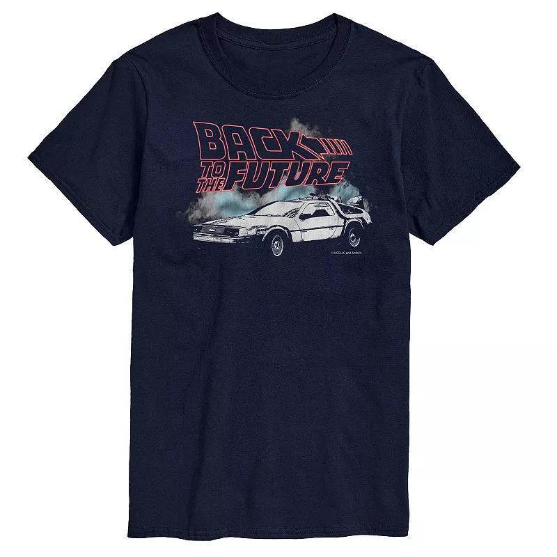 Big & Tall Back to the Future Retro Drawn Delorean Graphic Tee, Mens Blue Product Image