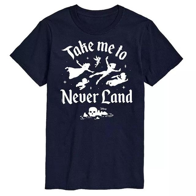 Disneys Peter Pan Big & Tall Never Land Graphic Tee, Mens Blue Product Image