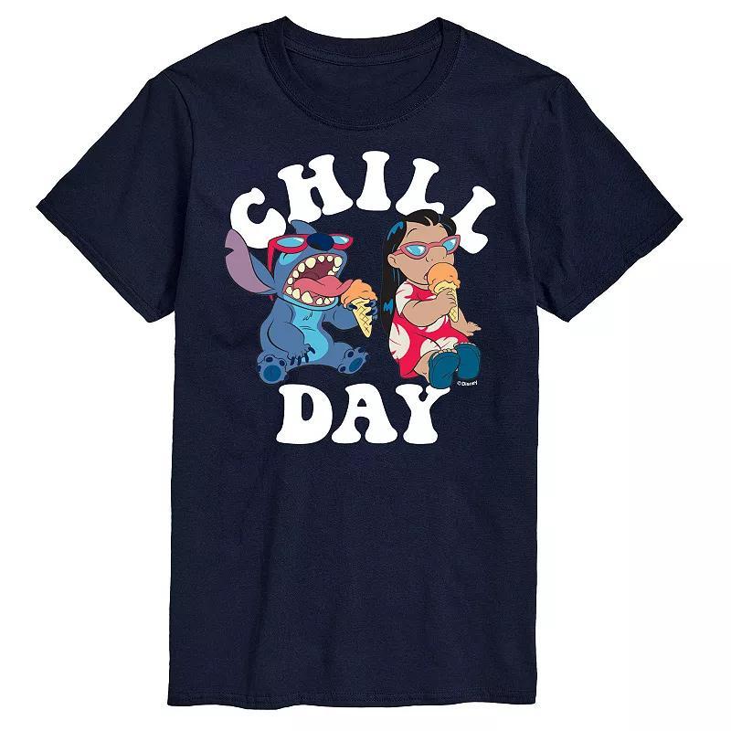 Disneys Lilo and Stitch Big & Tall Chill Day Graphic Tee, Mens Blue Product Image