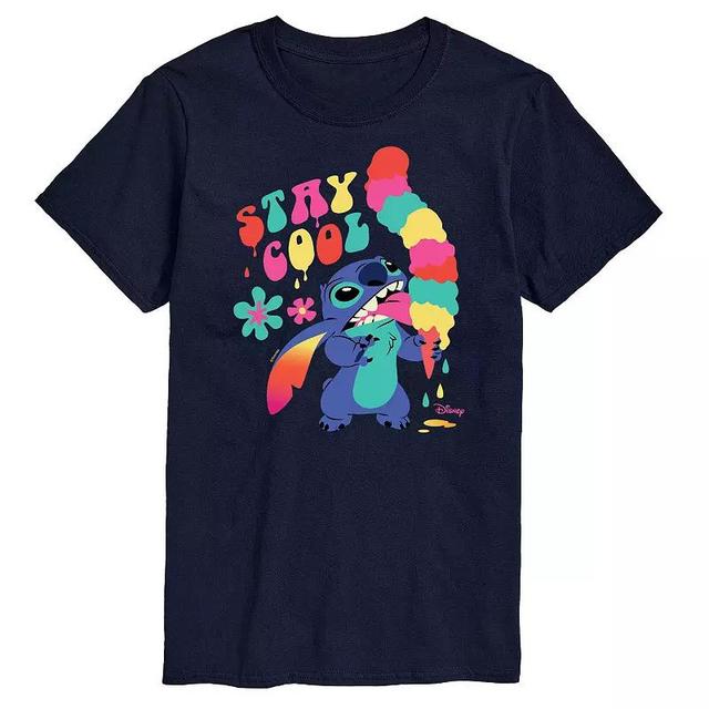 Disneys Lilo & Stitch Big & Tall Stay Cool Graphic Tee, Mens Blue Product Image