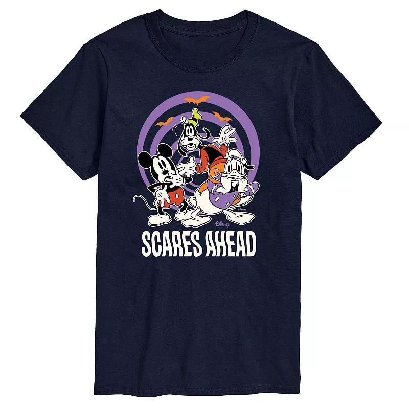 Disneys Big & Tall Mickey Mouse & Friends Scares Ahead Glow Graphic Tee, Mens Blue Product Image