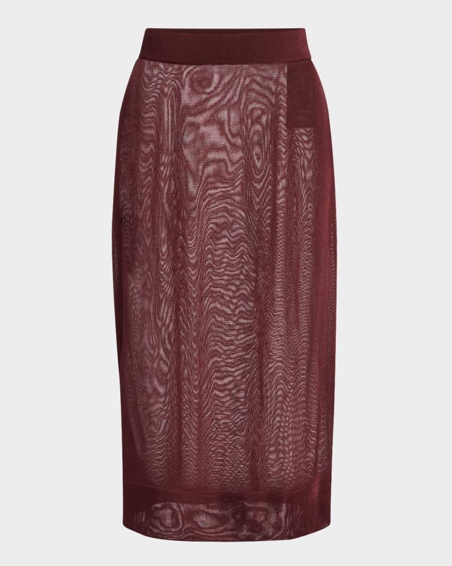 Sheer Knit Midi Pencil Skirt product image