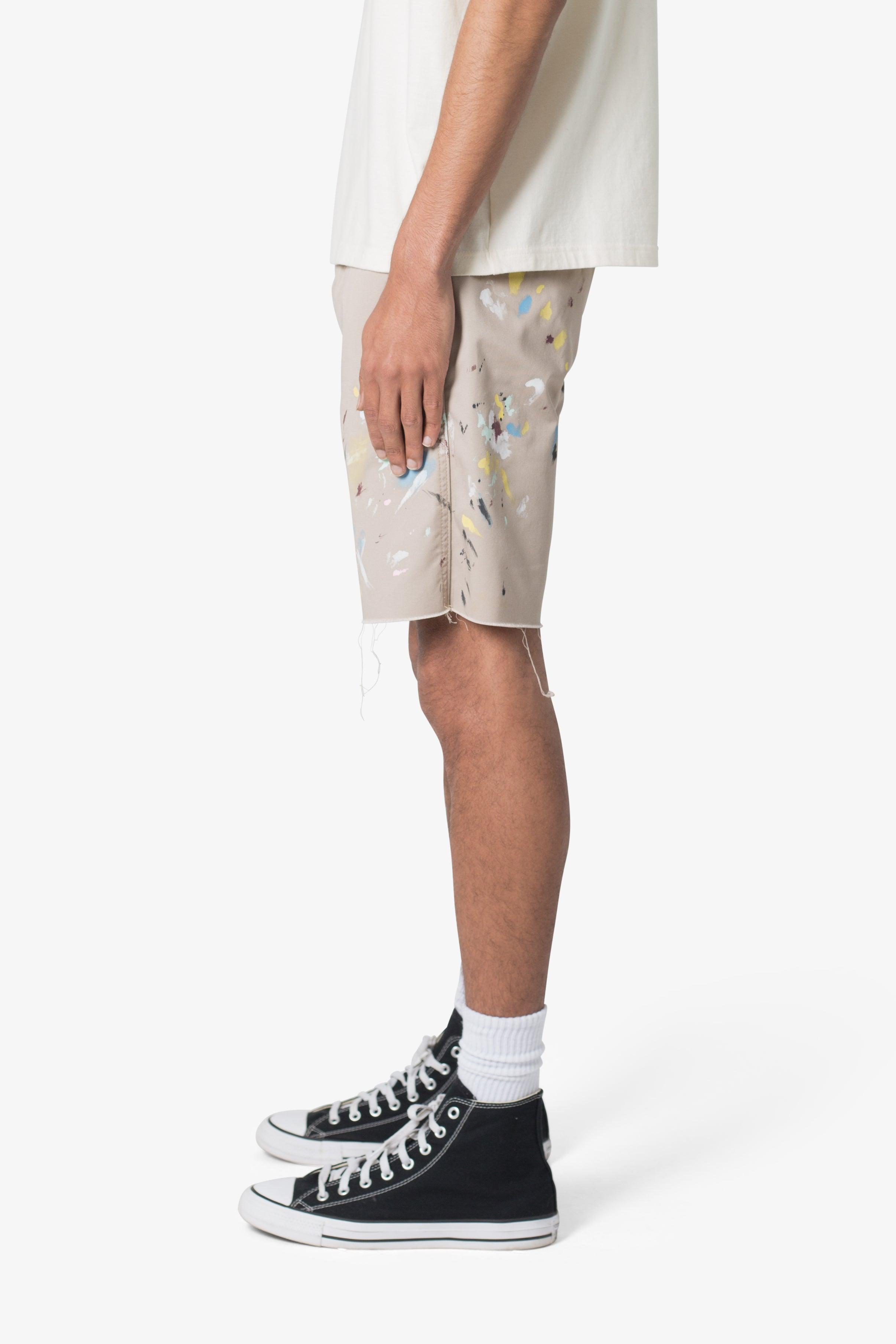 Paint Twill Shorts - Khaki Product Image