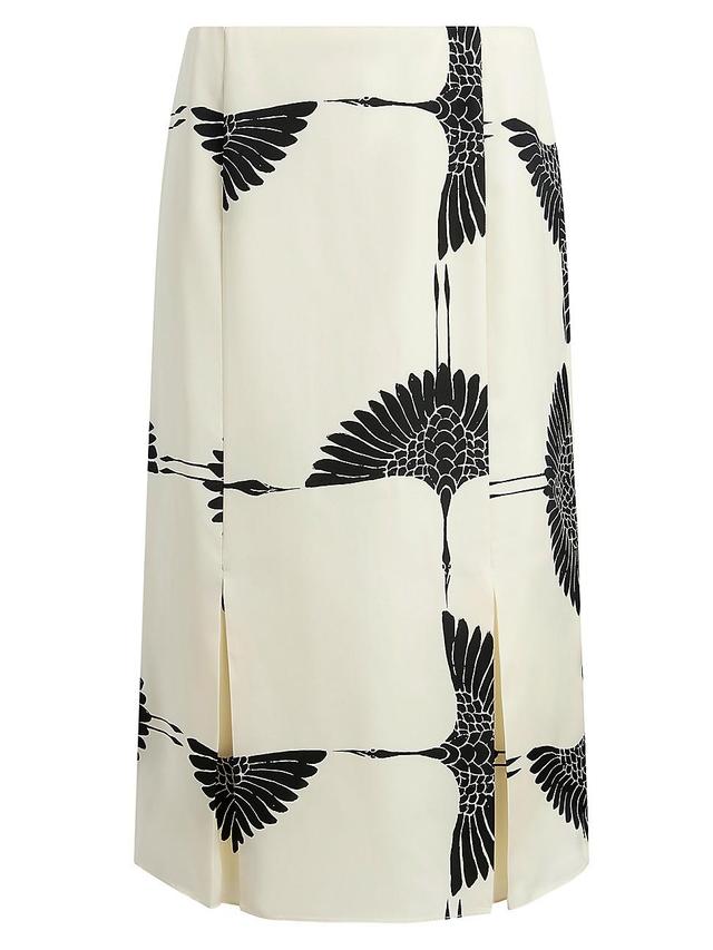 Womens Levy Crane-Print Midi-Skirt Product Image