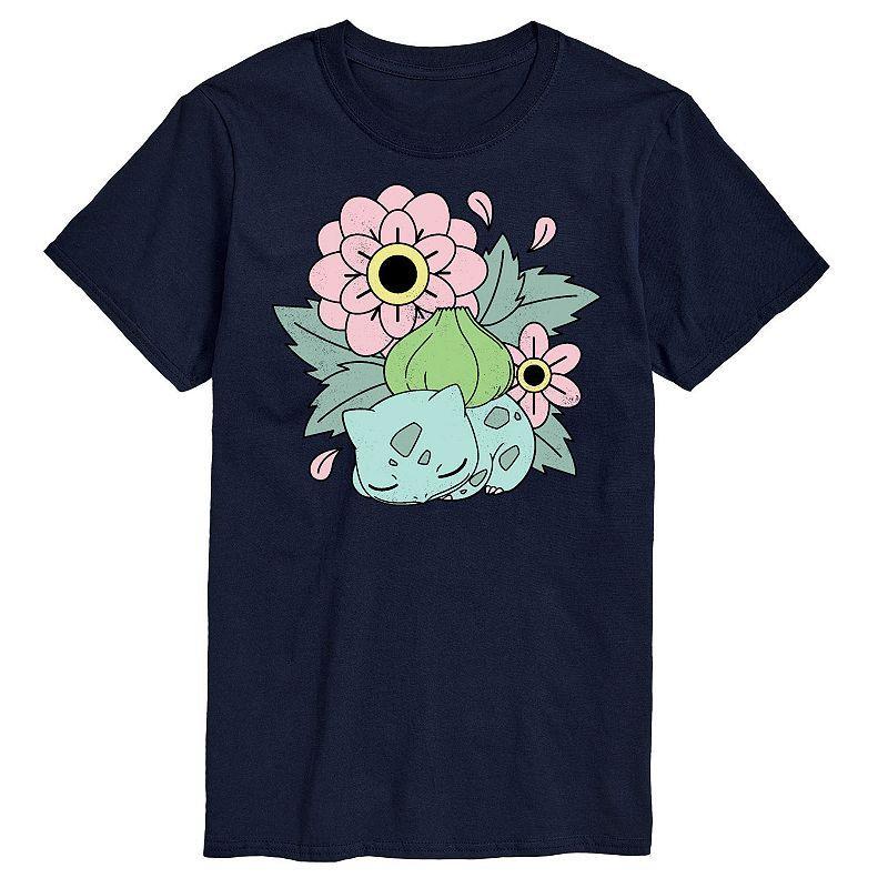 Big & Tall Pokmon Bulba Flowers Graphic Tee, Mens Blue Product Image