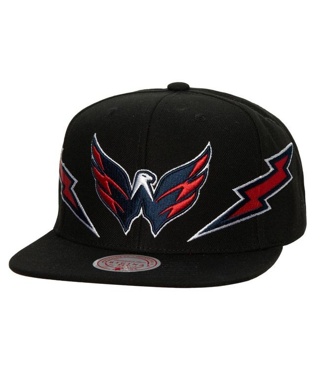 Mens Mitchell & Ness Washington Capitals Double Trouble Lightning Snapback Hat Product Image