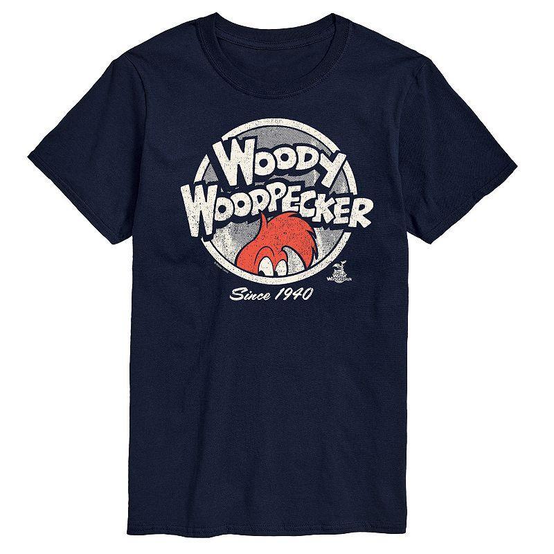 Mens Woody Woodpecker Vintage Logo Graphic Tee Blue Product Image