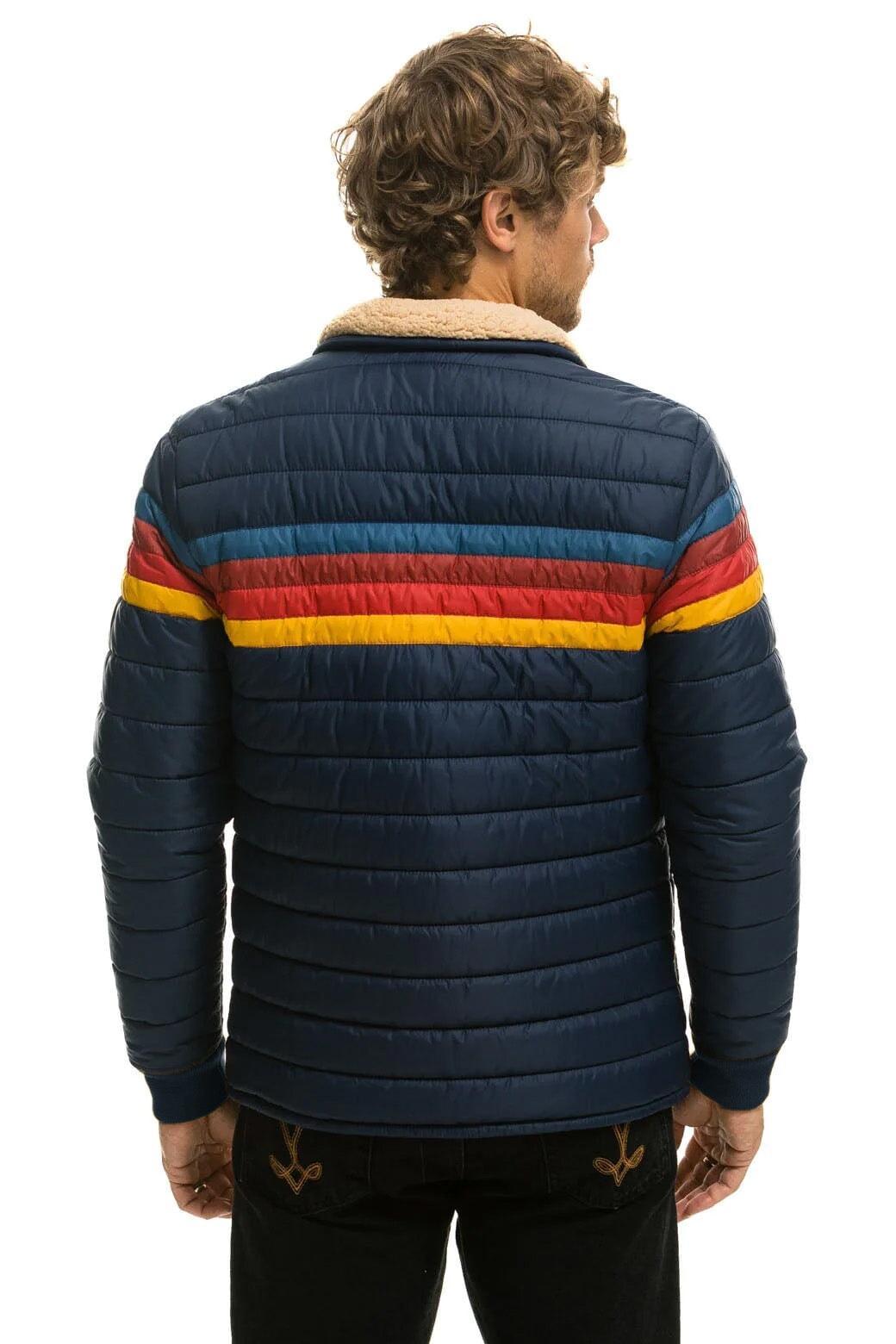 4 STRIPE RAINBOW SLEEVE JACKET - NAVY Male Product Image