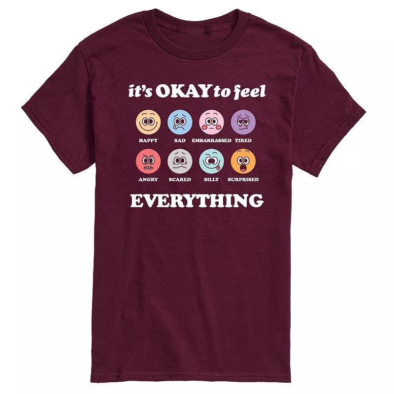 Mens Its Okay to Feel Everything Graphic Tee Blue Product Image