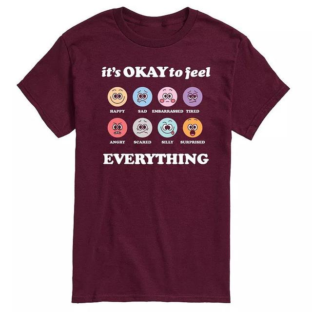 Mens Its Okay to Feel Everything Graphic Tee Blue Product Image