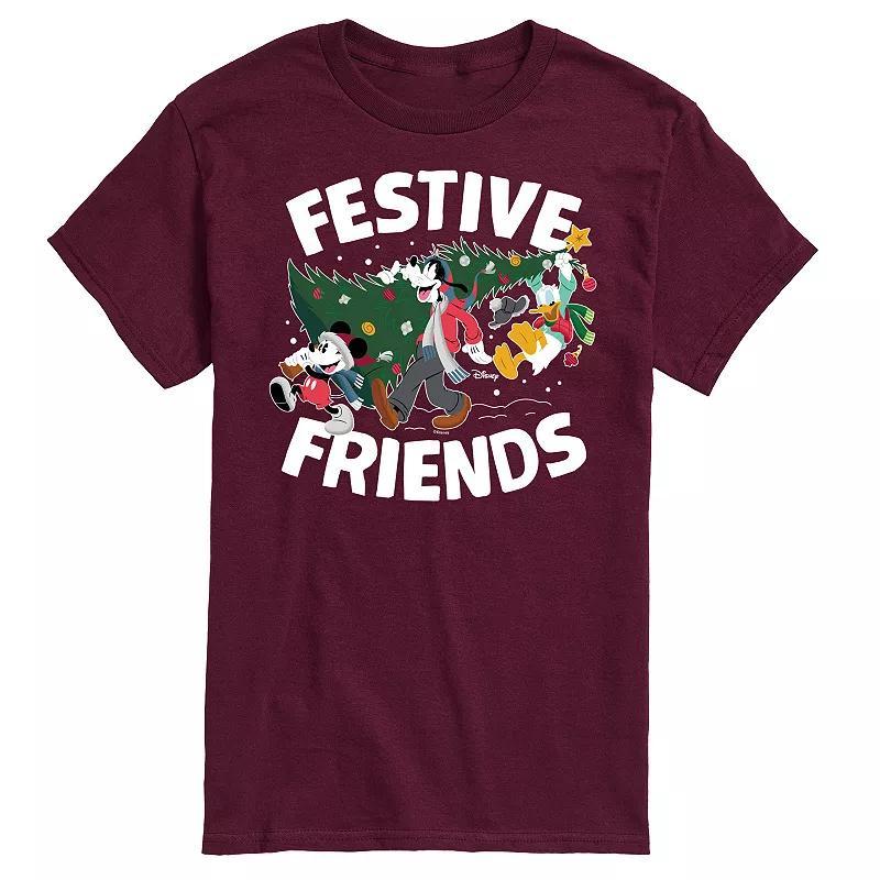 Disneys Big & Tall Festive Friends Graphic Tee, Mens Product Image